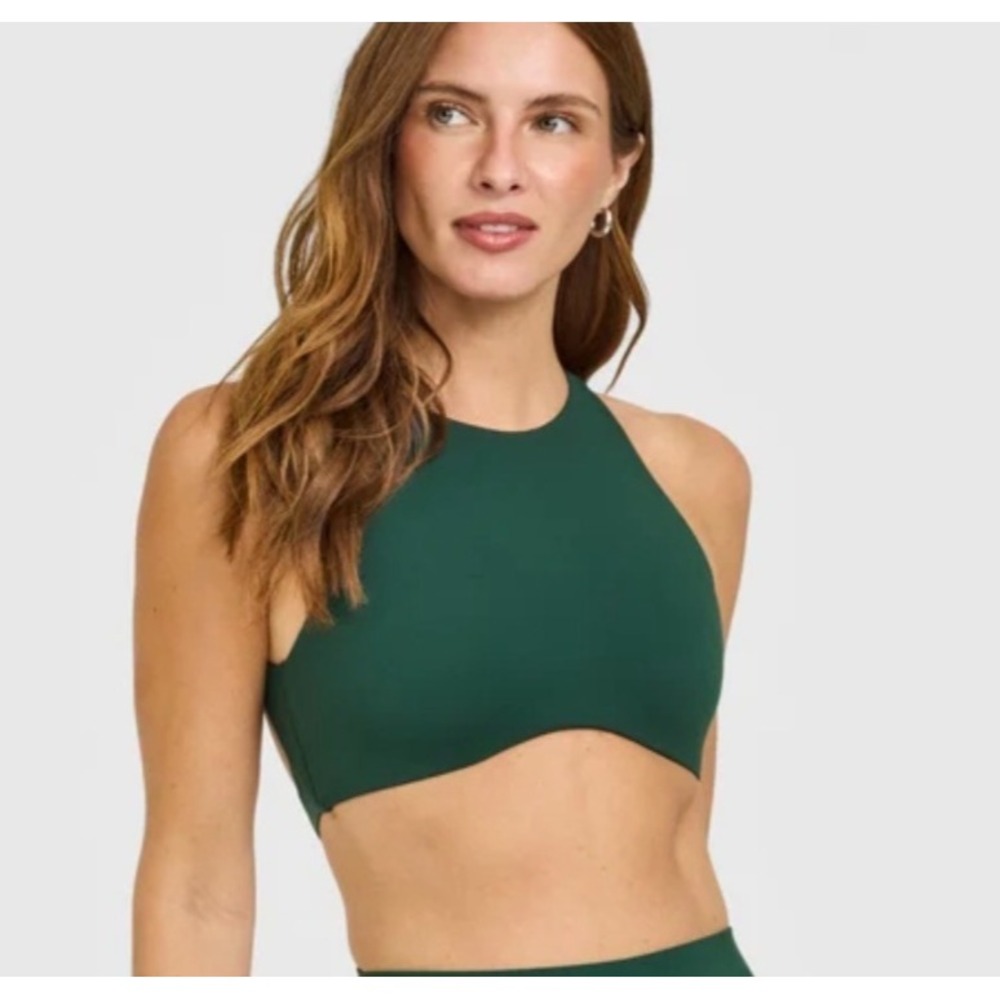 NWT ONER Active SoftMotion High Neck Sports Bra Racing Green XXL Gym Pilates
